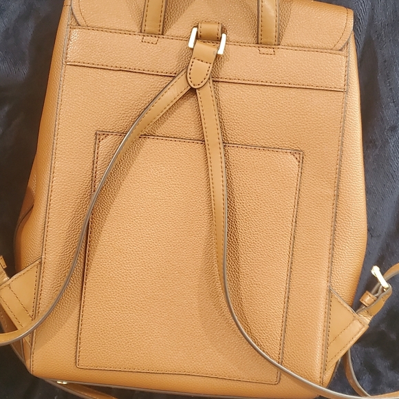Michael Kors Fall camel square leather lock backpack . Make an offer. EUC - Picture 2 of 5